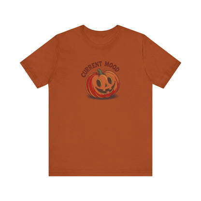 Current Mood (Cute Pumpkin) — Retro Halloween Tee (Light)
