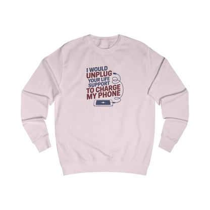Your Life Support < Charging My Phone — Retro Sweatshirt (Light)