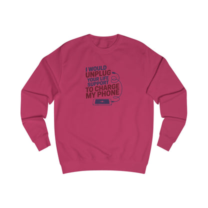 Your Life Support < Charging My Phone — Retro Sweatshirt (Light)