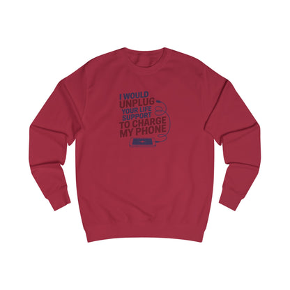 Your Life Support < Charging My Phone — Retro Sweatshirt (Light)