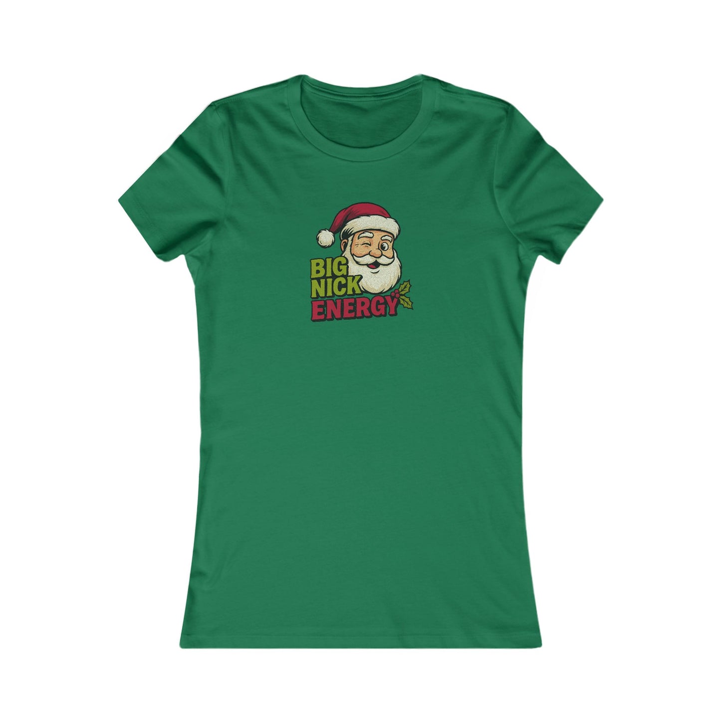 Big Nick Energy — Retro Santa Christmas Women's Tee (Dark)
