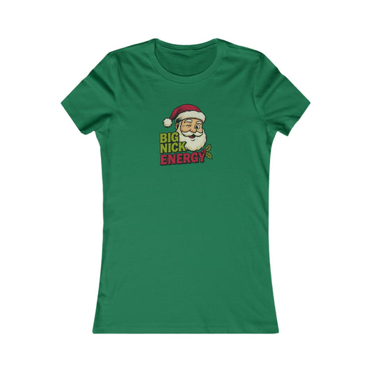Big Nick Energy — Retro Santa Christmas Women's Tee (Dark)