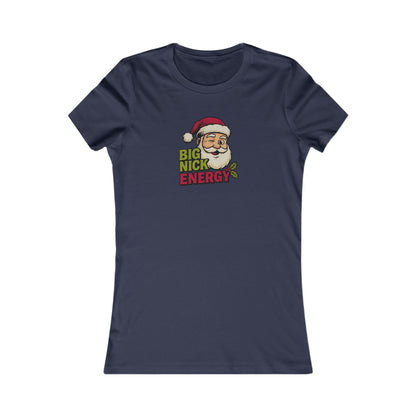 Big Nick Energy — Retro Santa Christmas Women's Tee (Dark)