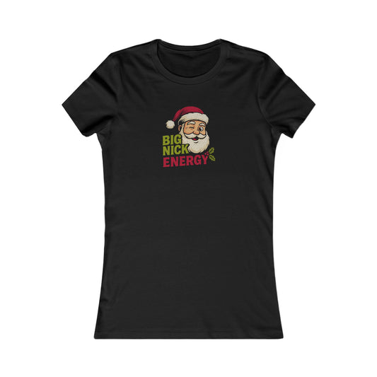 Big Nick Energy — Retro Santa Christmas Women's Tee (Dark)