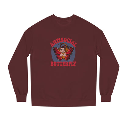 Antisocial Butterfly (Female) — Retro Workout Sweatshirt (Dark)
