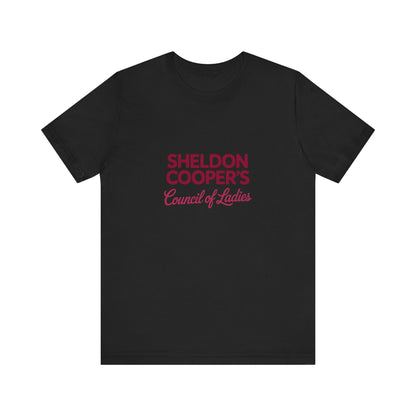 Sheldon Cooper’s Council of Ladies — TBBT Retro Tee (Dark)