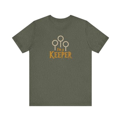 I’m a Keeper — Harry Potter Quidditch Retro Tee (Dark)