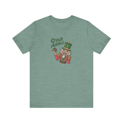 Crack Addict Nutcracker — Vintage Christmas Retro Tee (Light)