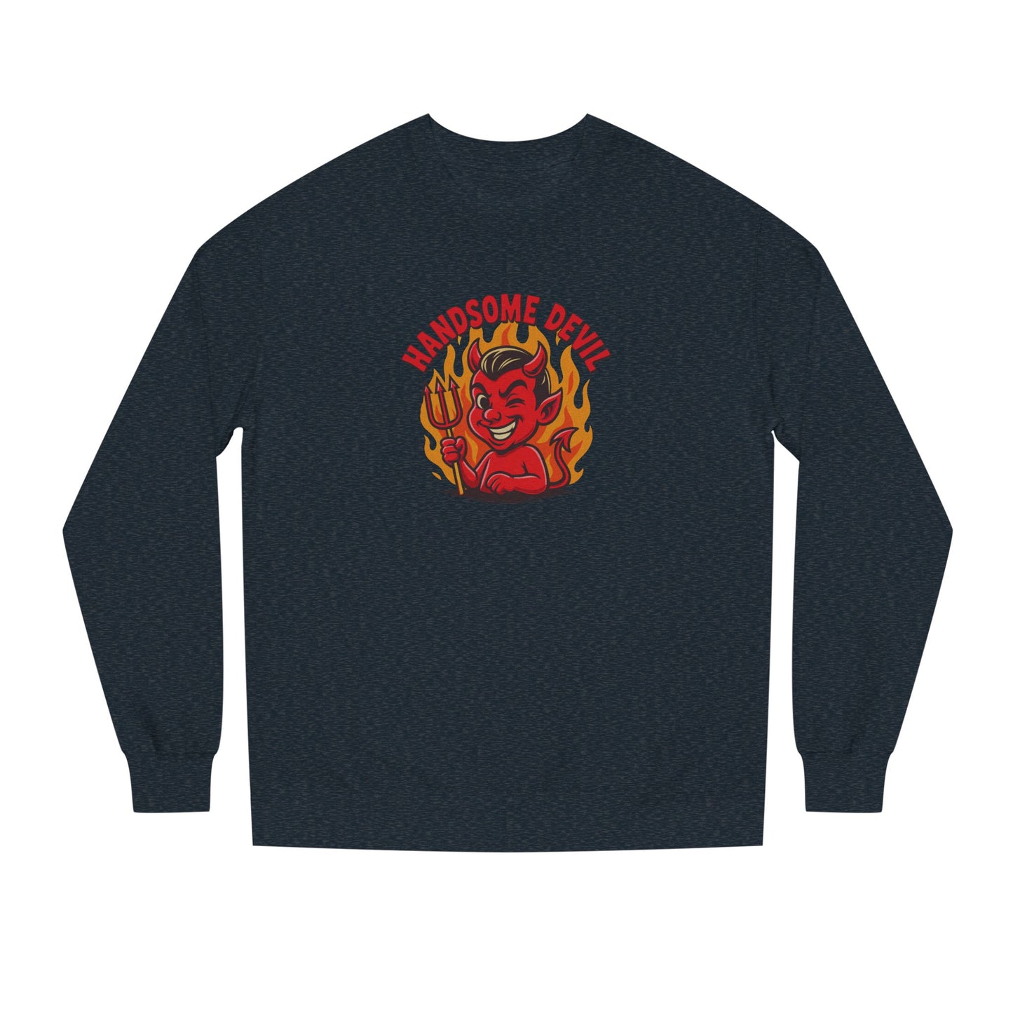 Handsome Devil — Fiery Retro Halloween Sweatshirt (Dark)