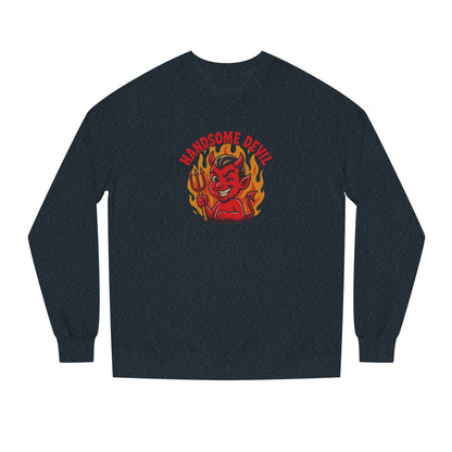 Handsome Devil — Fiery Retro Halloween Sweatshirt (Dark)