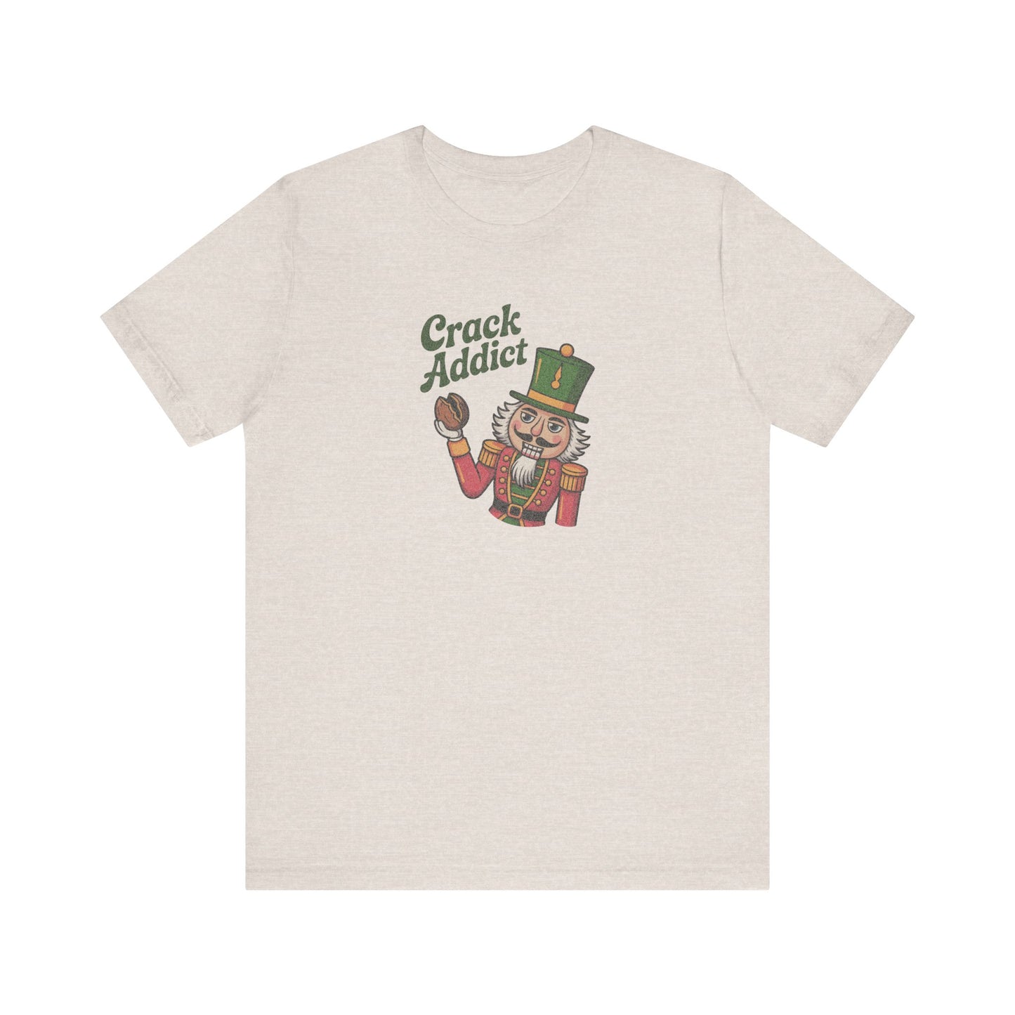 Crack Addict Nutcracker — Vintage Christmas Retro Tee (Light)