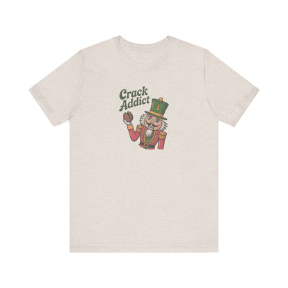 Crack Addict Nutcracker — Vintage Christmas Retro Tee (Light)