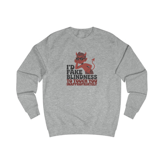 Fake Blindness? The Devil Made Me Do It! — Retro Sweatshirt (Light)