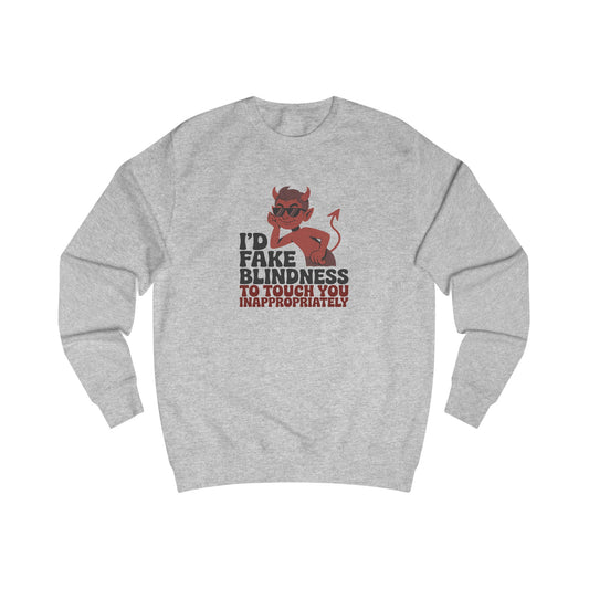 Fake Blindness? The Devil Made Me Do It! — Retro Sweatshirt (Light)