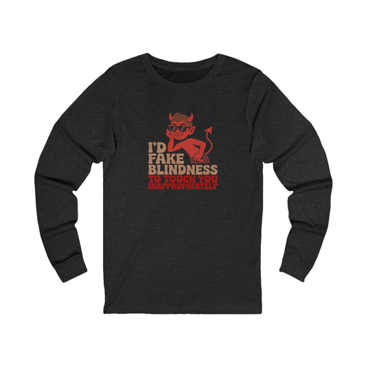 Fake Blindness? The Devil Made Me Do It! — Retro Long Sleeve (Dark)