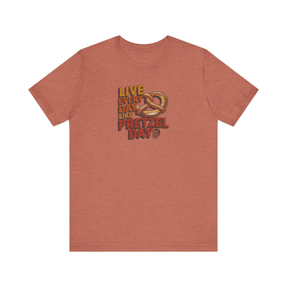 Live Every Day Like Pretzel Day — Stanley Hudson Retro Tee (Light)