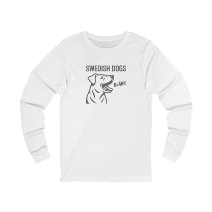 His Bjärk Is Worse Than His Bite – Minimalist Dog Pun Retro Long Sleeve (Light)