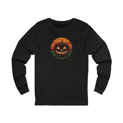 Retro Jack: Glowing Classic — Halloween Sunset Long Sleeve (Dark)