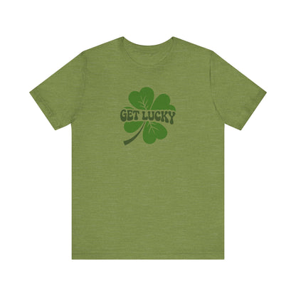I’m Up All Night to Get Lucky — St. Patrick's Retro Tee (Light)