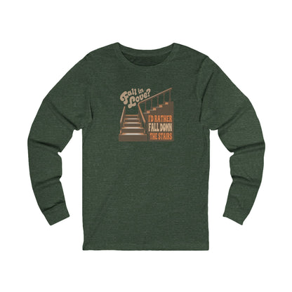 Fall in Love? I'd Rather Fall Down the Stairs — Retro Long Sleeve (Dark)