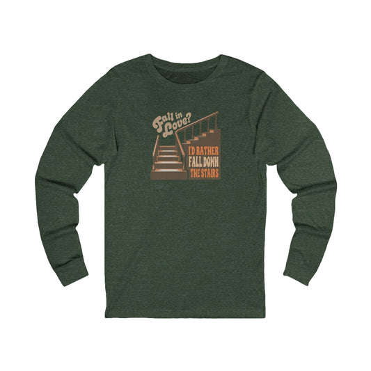 Fall in Love? I'd Rather Fall Down the Stairs — Retro Long Sleeve (Dark)
