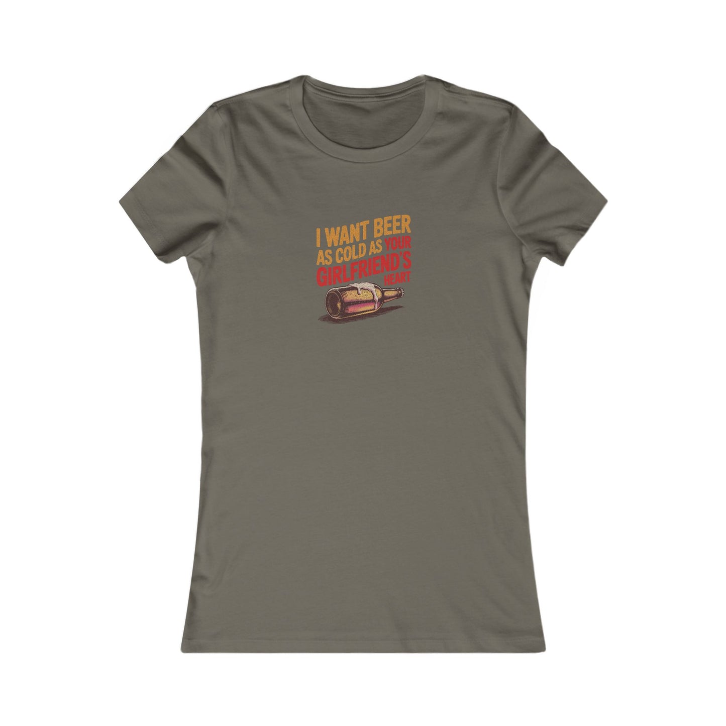 I Want Beer As Cold As Your Girlfriend’s Heart — Retro Women's Tee (Dark)