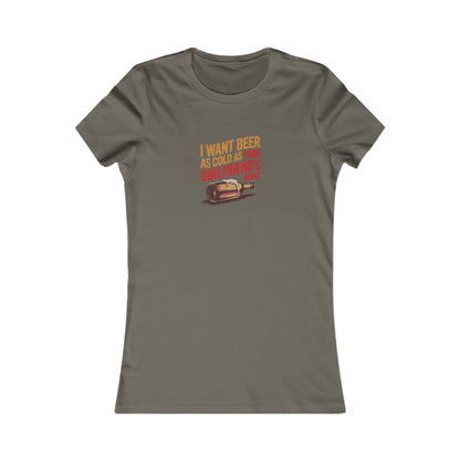 I Want Beer As Cold As Your Girlfriend’s Heart — Retro Women's Tee (Dark)