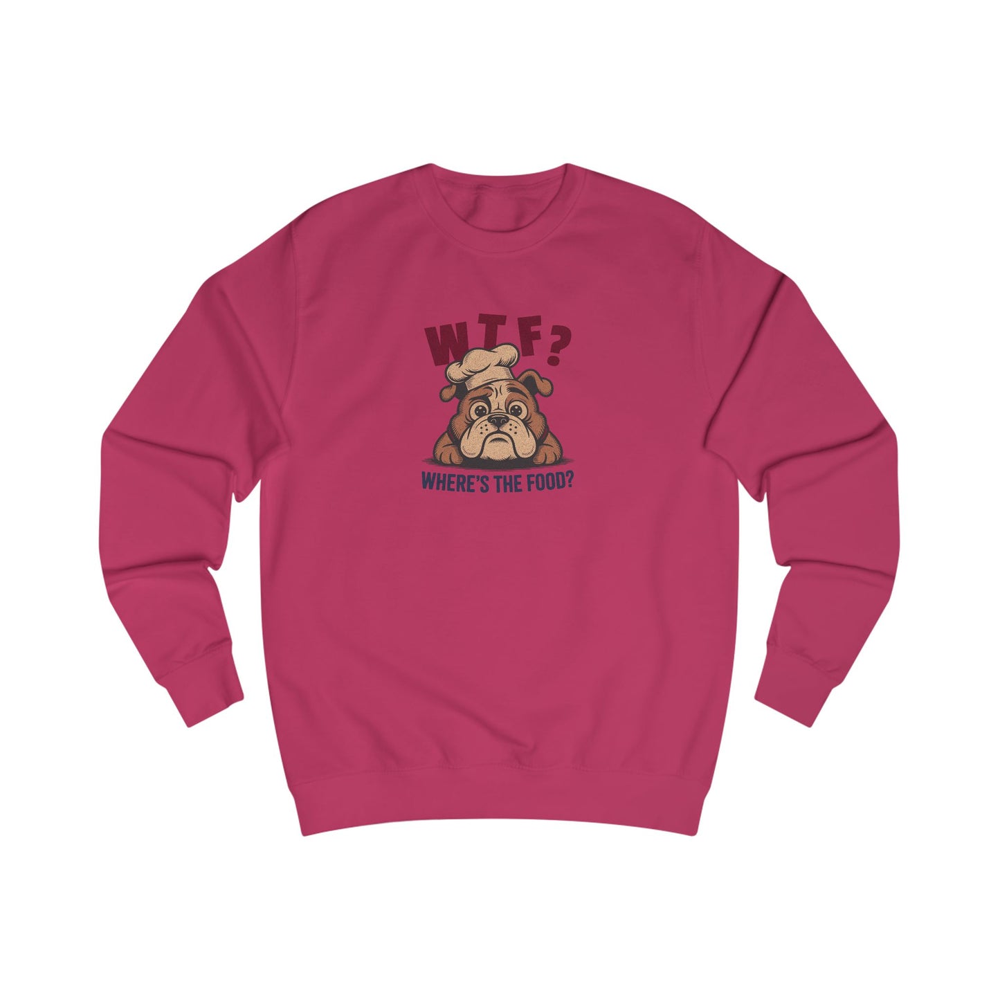 WTF? Where’s the Food? — Bulldog Chef Retro Sweatshirt (Light)