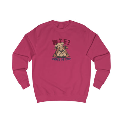 WTF? Where’s the Food? — Bulldog Chef Retro Sweatshirt (Light)