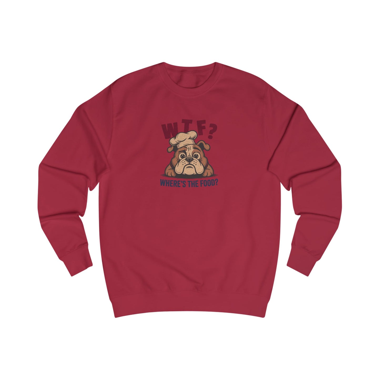 WTF? Where’s the Food? — Bulldog Chef Retro Sweatshirt (Light)