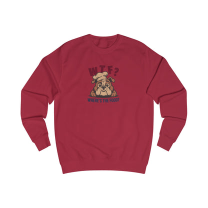 WTF? Where’s the Food? — Bulldog Chef Retro Sweatshirt (Light)