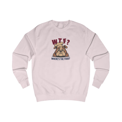 WTF? Where’s the Food? — Bulldog Chef Retro Sweatshirt (Light)