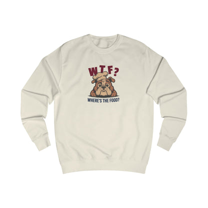 WTF? Where’s the Food? — Bulldog Chef Retro Sweatshirt (Light)