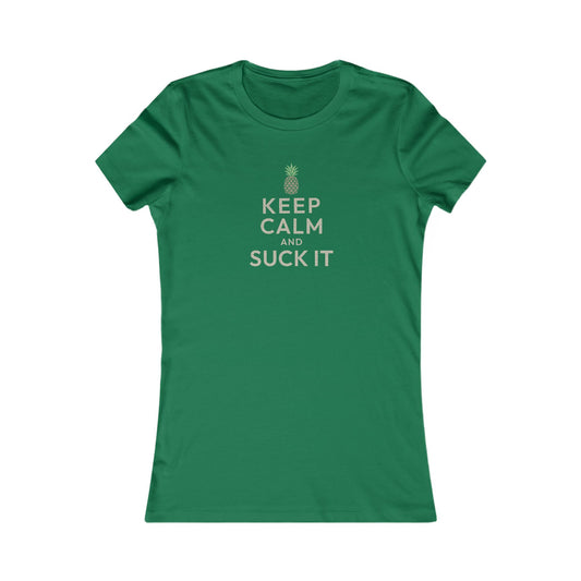 Keep Calm and Suck It — Psych Retro Women's Tee (Dark)