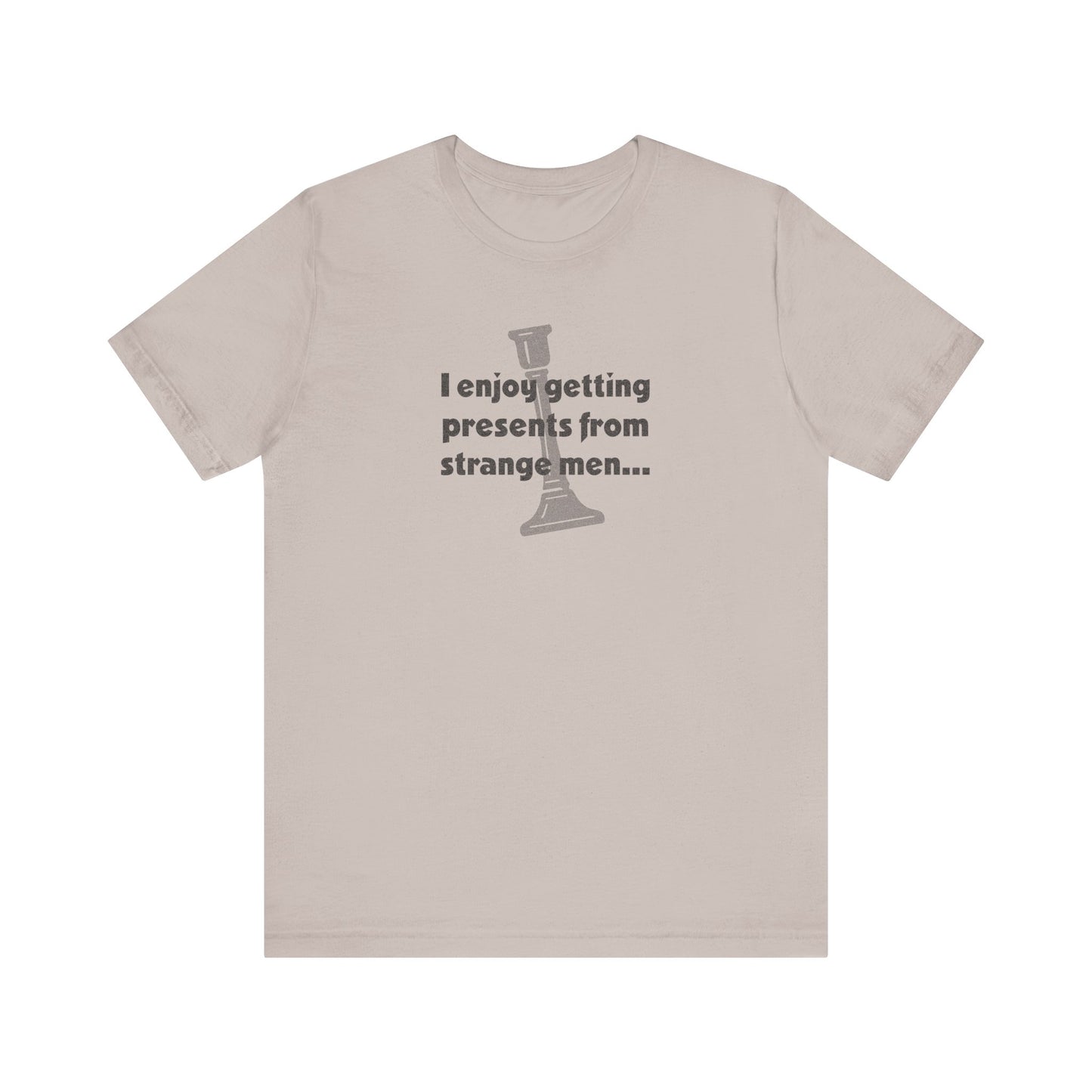 I Enjoy Getting Presents From Strange Men — Clue Retro Tee (Light)