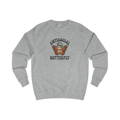 Antisocial Butterfly (Male) — Retro Workout Sweatshirt (Light)