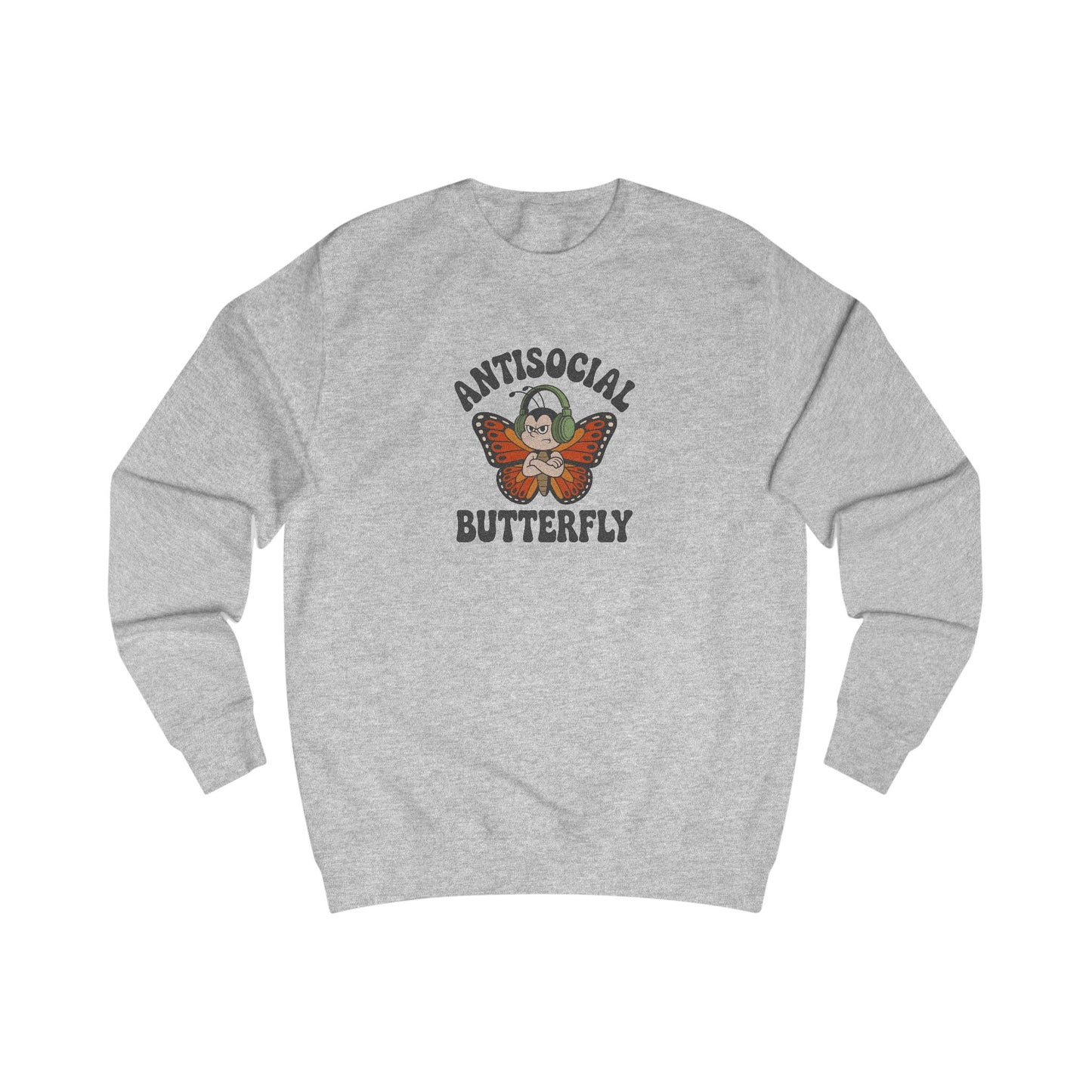 Antisocial Butterfly (Male) — Retro Workout Sweatshirt (Light)