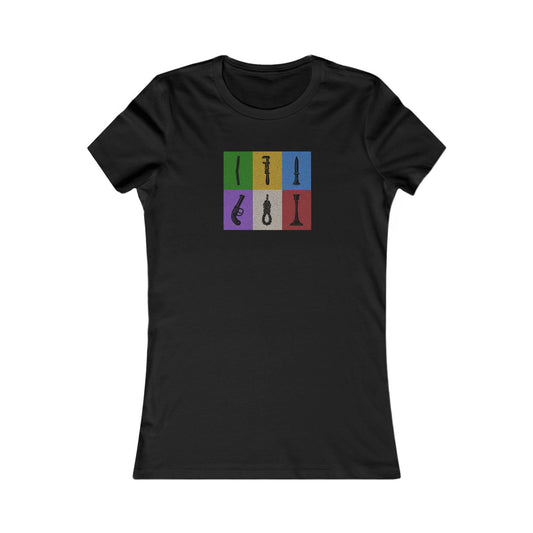 Six Ways Into the Evidence Locker — Clue Retro Women's Tee (Dark)