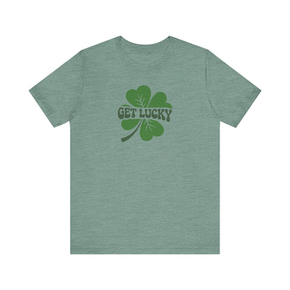 I’m Up All Night to Get Lucky — St. Patrick's Retro Tee (Light)