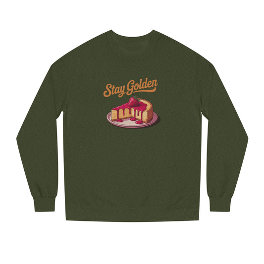Stay Golden — Retro Cheesecake Graphic Sweatshirt (Dark)