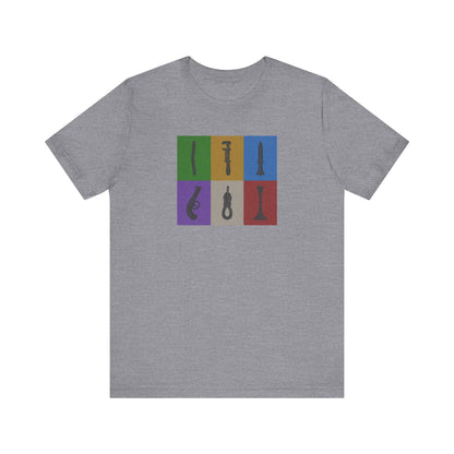 Six Ways Into the Evidence Locker — Clue Retro Tee (Light)