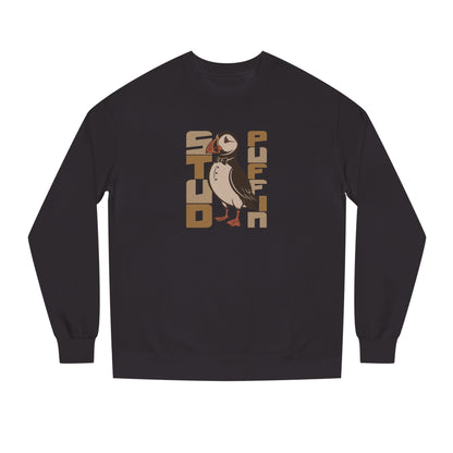 Stud Puffin, Licensed to Chill – Spy-Bird Retro Sweatshirt (Dark)