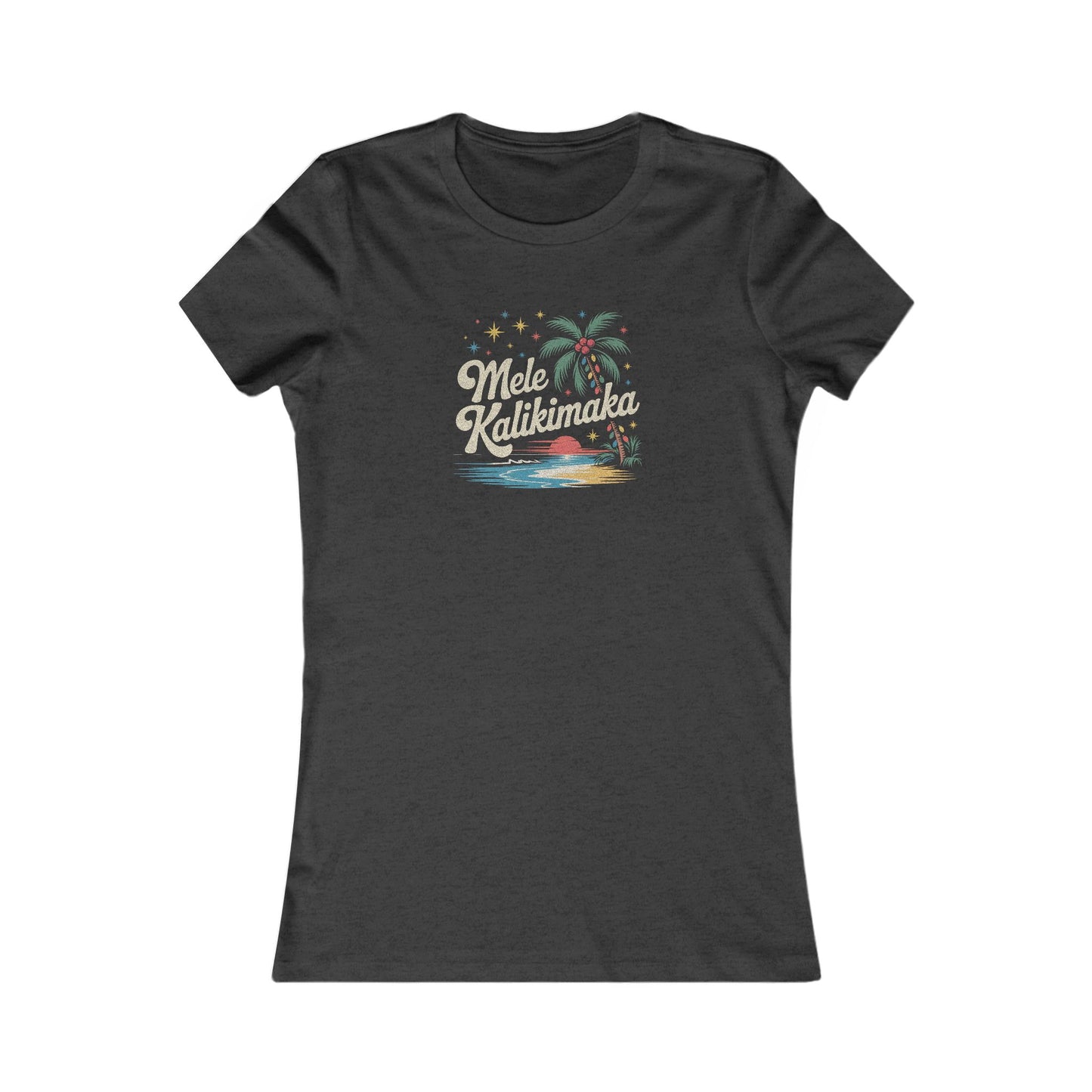 Mele Kalikimaka — Retro Hawaiian Christmas Women's Tee (Dark)