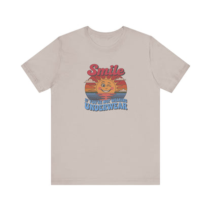Smile If You’re Not Wearing Underwear — Retro Tee (Light)
