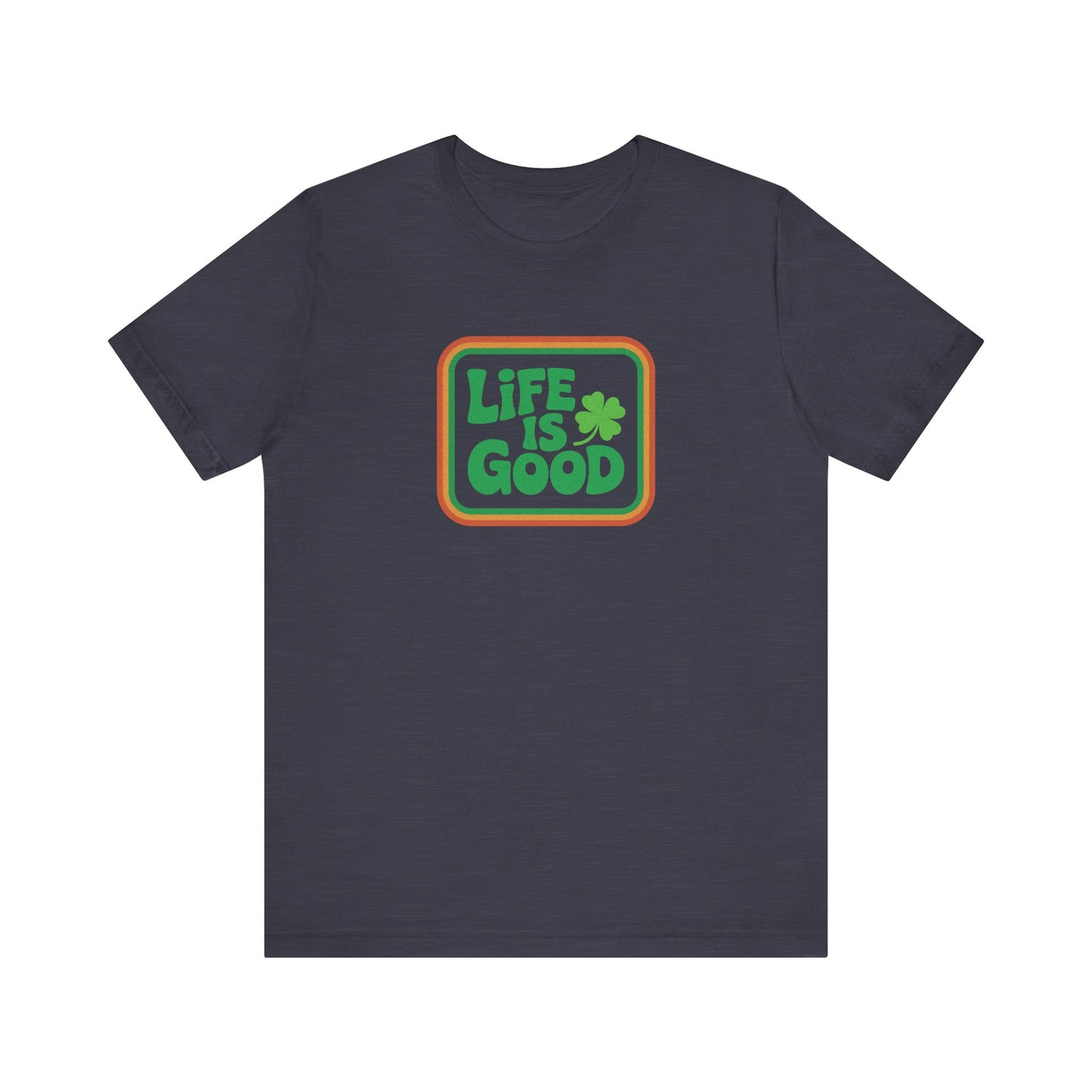 Life Is Good, Shamrock Style — St. Patrick’s Retro Tee (Dark)