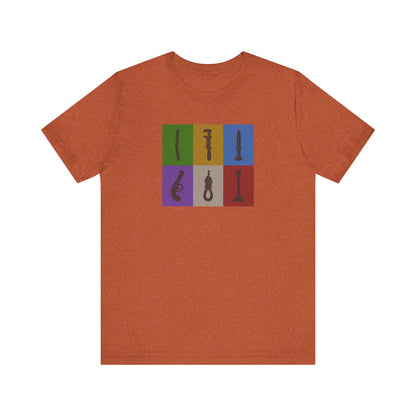 Six Ways Into the Evidence Locker — Clue Retro Tee (Light)