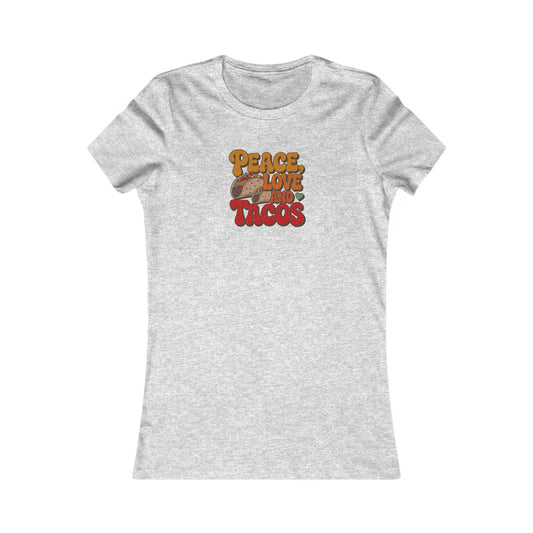 Peace, Love, and Tacos — Retro Foodie Women's Tee (Light)
