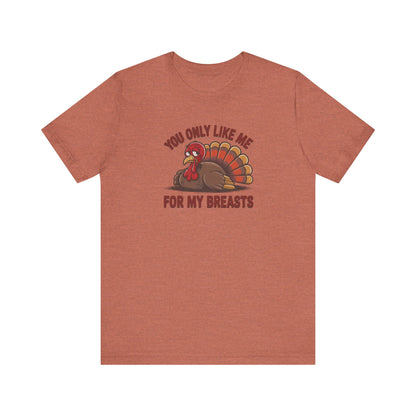 You Only Like Me for My Breasts — Thanksgiving Retro Tee (Light)