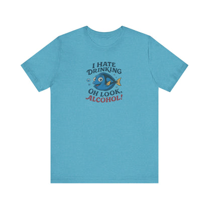I Hate Drinking (Oh Look, Alcohol!) — Forgetful Fish Retro Tee (Light)