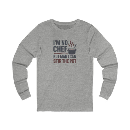 I'm No Chef, But Man I Stir the Pot — Retro Long Sleeve (Light)